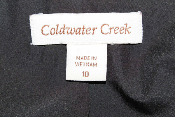 Coldwater Creek 10 Black White Polyester Rayon 3 Button Jacket