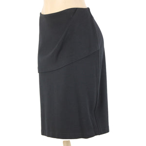 Cabi Sz 10 Black Unlined Draped Rayon Nylon Spandex Skirt