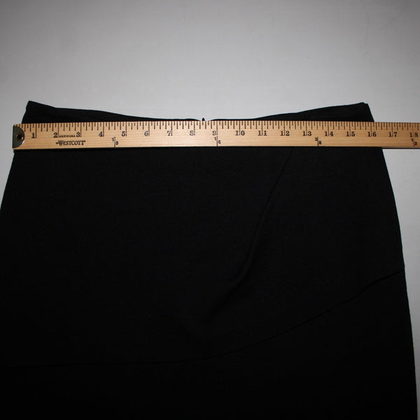 Cabi Sz 10 Black Unlined Draped Rayon Nylon Spandex Skirt
