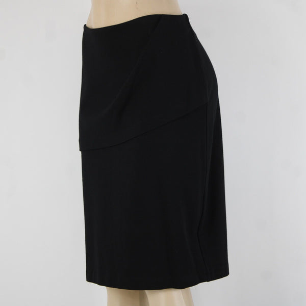 Cabi Sz 10 Black Unlined Draped Rayon Nylon Spandex Skirt