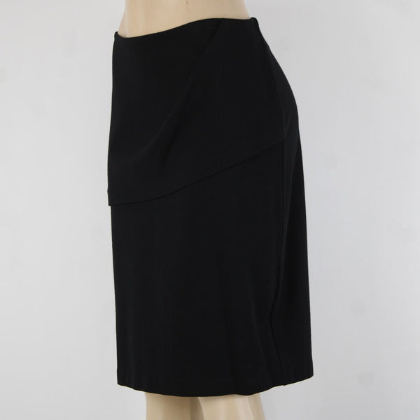 Cabi Sz 10 Black Unlined Draped Rayon Nylon Spandex Skirt