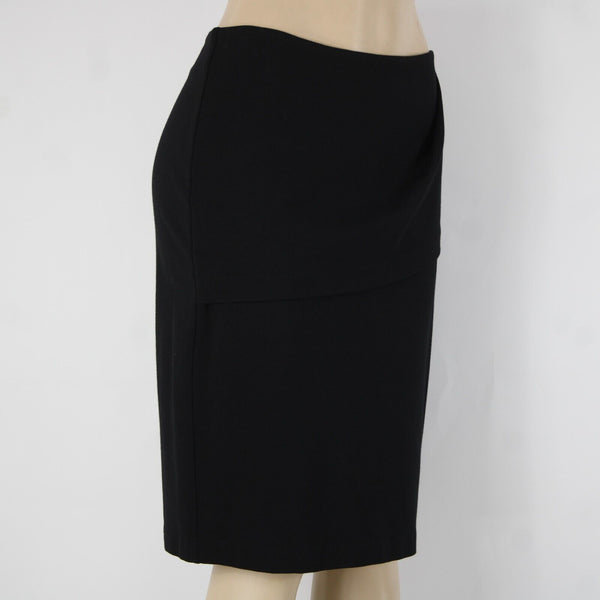 Cabi Sz 10 Black Unlined Draped Rayon Nylon Spandex Skirt