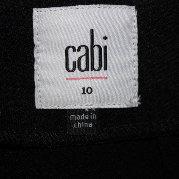 Cabi Sz 10 Black Unlined Draped Rayon Nylon Spandex Skirt