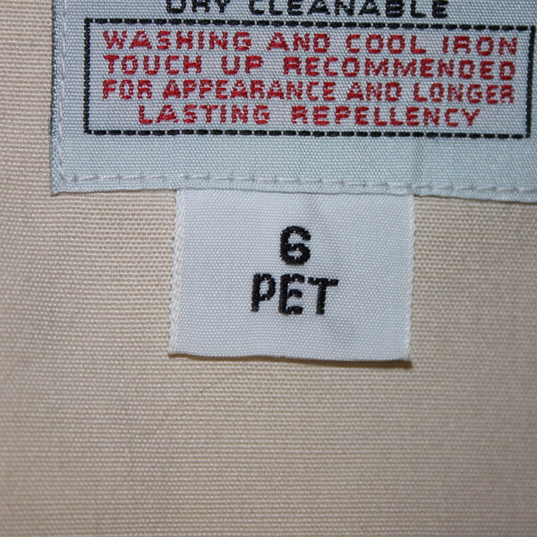 London Fog Sz 6 Petite Tan Brown Collared Pockets Mid Length Fleece Lined Jacket