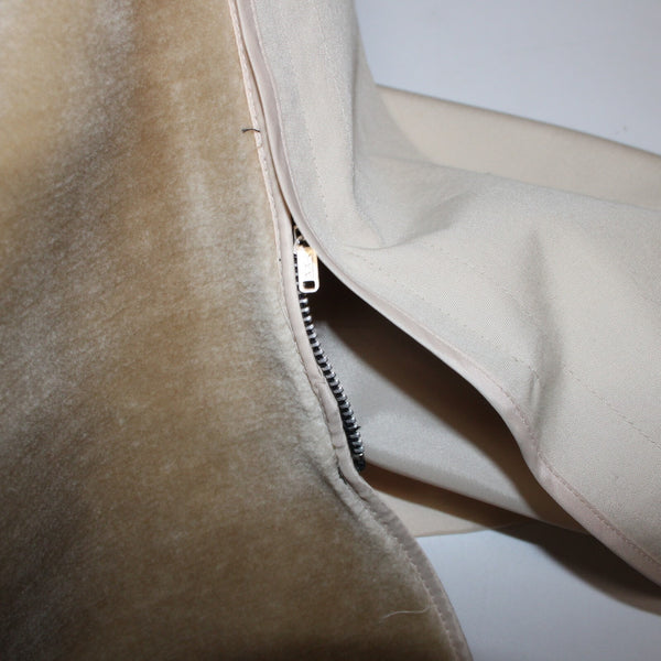 London Fog Sz 6 Petite Tan Brown Collared Pockets Mid Length Fleece Lined Jacket