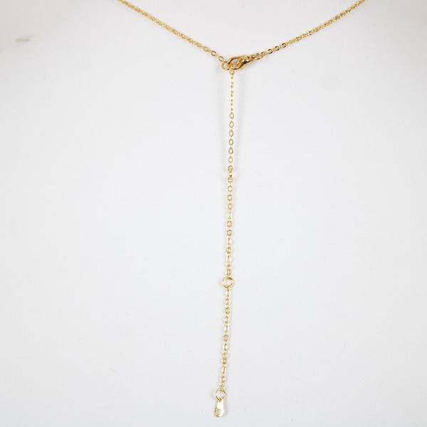 MARIA NEW Name Goldtone Rhinestone Accent 14.5" w 4.5" Multi Ring Ext Necklace