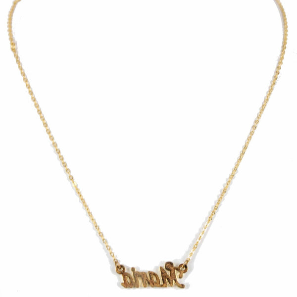 MARIA NEW Name Goldtone Rhinestone Accent 14.5" w 4.5" Multi Ring Ext Necklace
