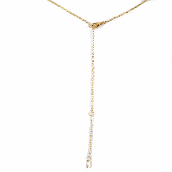 MARIA NEW Name Goldtone Rhinestone Accent 14.5" w 4.5" Multi Ring Ext Necklace