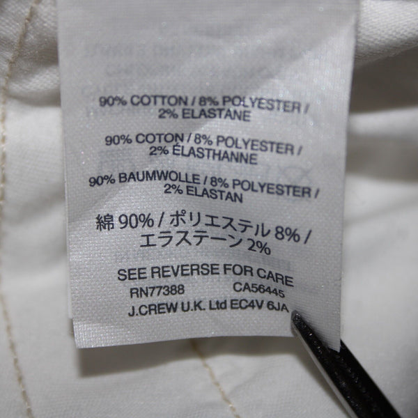 J Crew Toothpick Sz 27T x 31 White Denim 9'' High Rise Pockets Cotton Poly Jeans