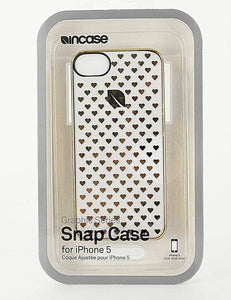 Incase Gold White Graphic Hearts Hard Snap Case for iPhone 5