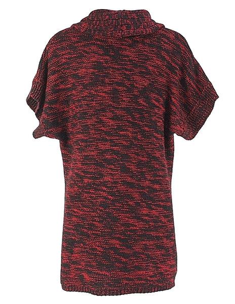 Style Co Sz S Black Burgundy Gray Cowl Neck Acrylic Sweater Top