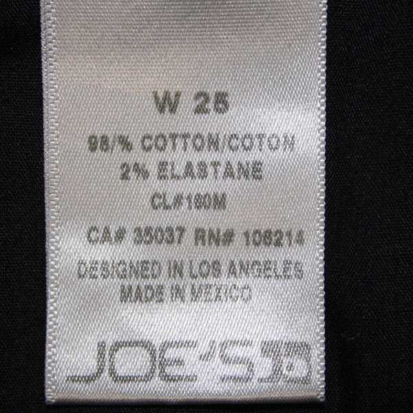 Joes Jeans The Audrey Sz 25 x 25 Black Denim Retro Ankle Pockets Cotton Jeans