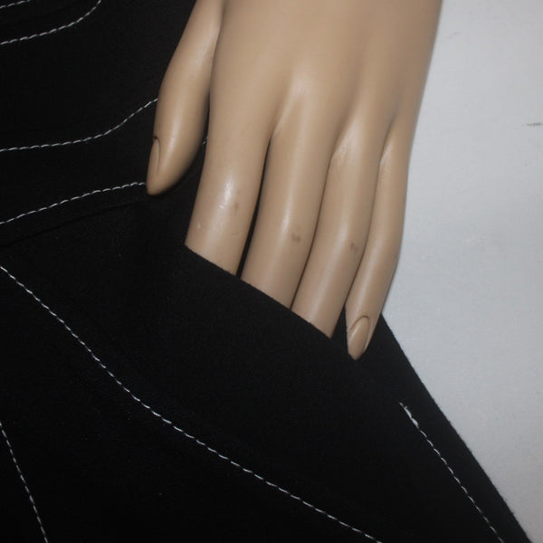 Shelli Segal Laundry Dress NEW $217 Sz 6 Black White Pockets Full Zip Rayon Dres
