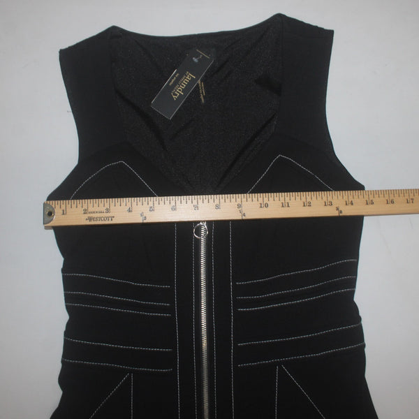 Shelli Segal Laundry Dress NEW $217 Sz 6 Black White Pockets Full Zip Rayon Dres