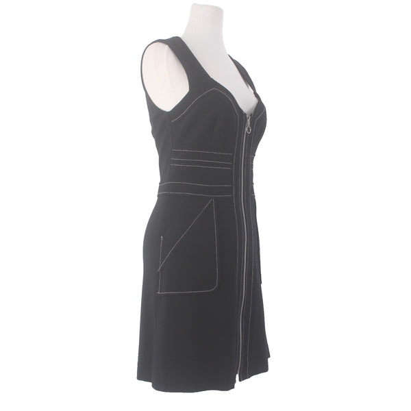 Shelli Segal Laundry Dress NEW $217 Sz 6 Black White Pockets Full Zip Rayon Dres