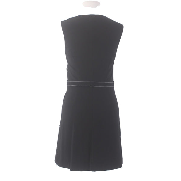 Shelli Segal Laundry Dress NEW $217 Sz 6 Black White Pockets Full Zip Rayon Dres