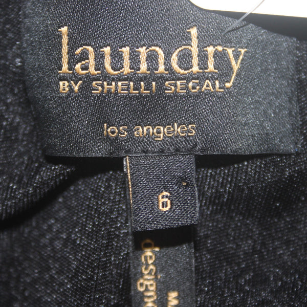 Shelli Segal Laundry Dress NEW $217 Sz 6 Black White Pockets Full Zip Rayon Dres