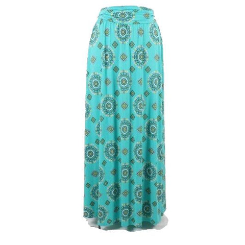 New York & Company NEW $60 Sz XL Multi Aqua Polyester Spandex Stretch Skirt