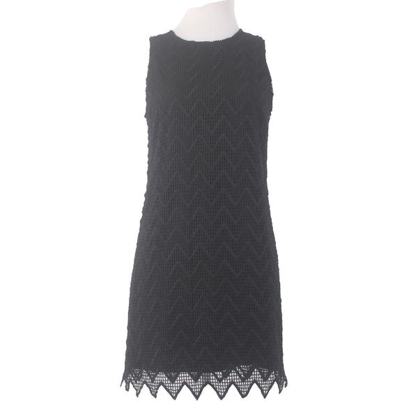 Aqua Dress Sz M Black Lined Crochet Body Sleeveless Polyester Spandex Dress