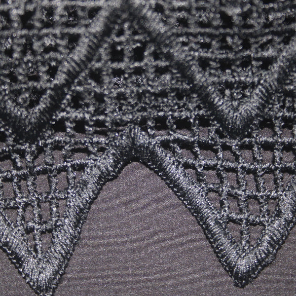 Aqua Dress Sz M Black Lined Crochet Body Sleeveless Polyester Spandex Dress
