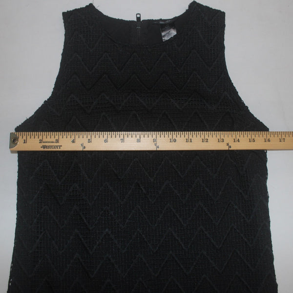 Aqua Dress Sz M Black Lined Crochet Body Sleeveless Polyester Spandex Dress