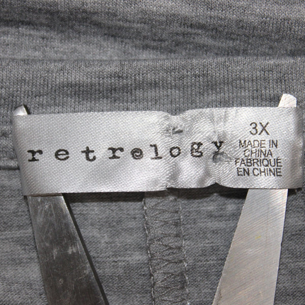 Retrology Sz 3X Top NEW $58 Light Grey Paris Eiffel Tower Polyester Rayon Top