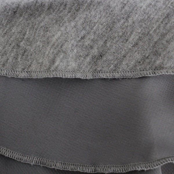C Oliver Sz M Gray Slit Flutter Ruffled Sleeve V Neck Viscose Blend Knit Top