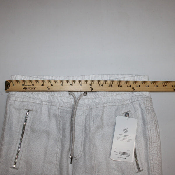 Athleta NEW $79 Cabo Sz 4 x 28 White Tan Pockets 100% Linen Active Wear Pant