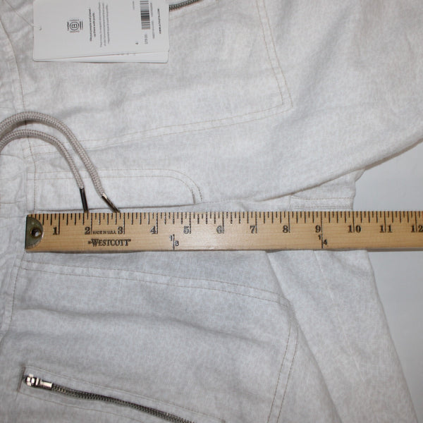 Athleta NEW $79 Cabo Sz 4 x 28 White Tan Pockets 100% Linen Active Wear Pant
