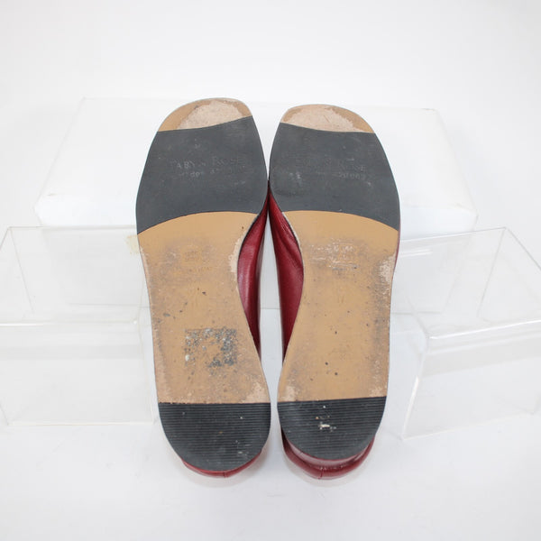 Taryn Rose Kristy Nappa Sz 39.5 M Red Leather Upper Inner 1.25" Wedge Heels