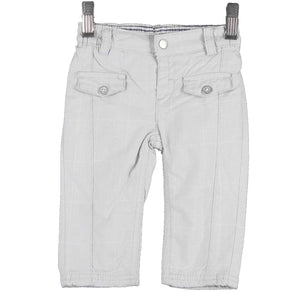 Kanz NEW Sz 9 Mo Gray White Plaid Snaps Elastic Waist Cotton Boys Pant