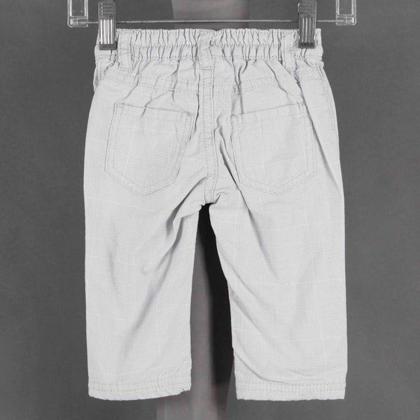 Kanz NEW Sz 9 Mo Gray White Plaid Snaps Elastic Waist Cotton Boys Pant