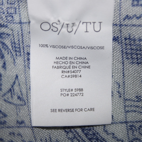 Cabi Sz One Size Blue Light Blue Beach Theme Asymm 100% Viscose Wrap Sweater