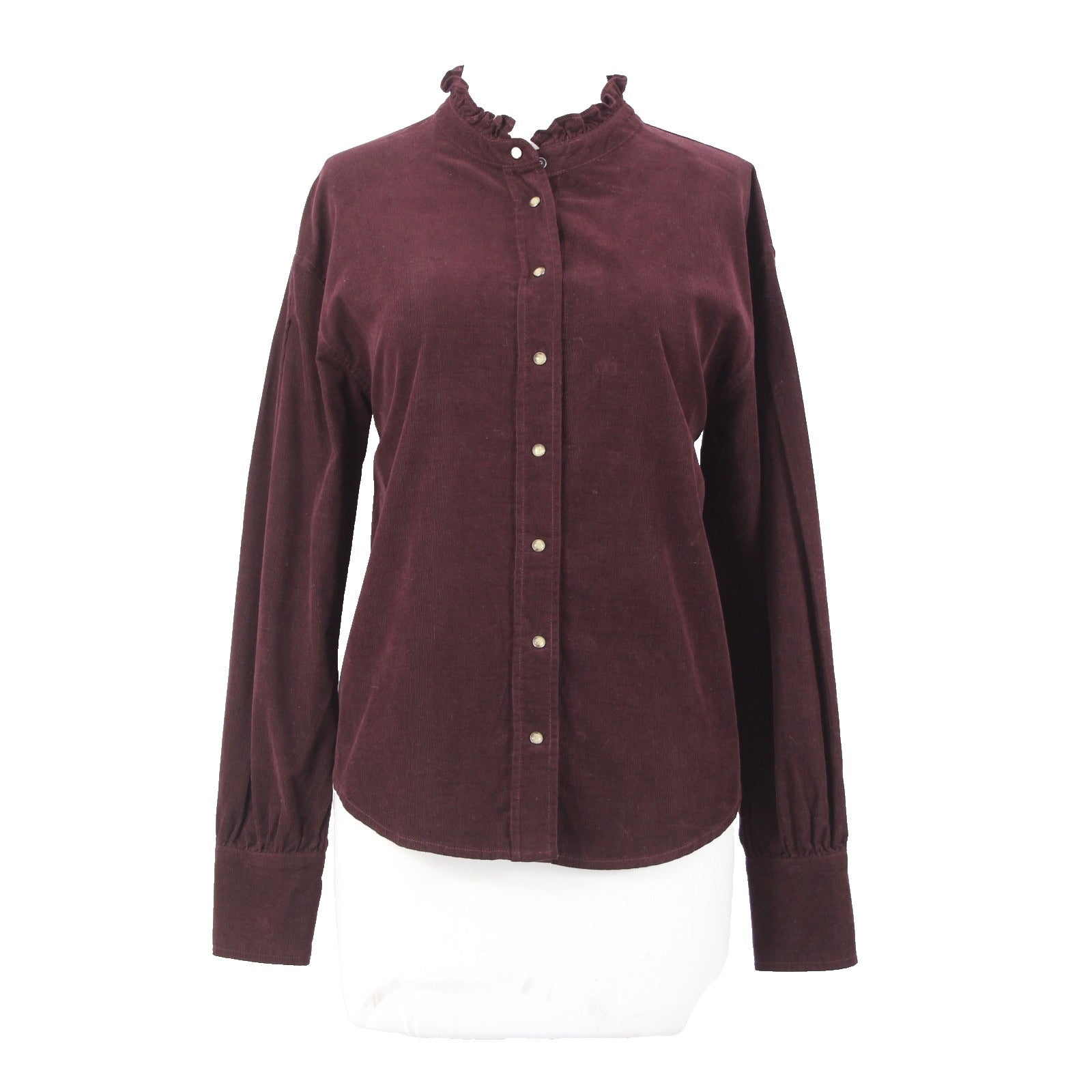 Dear John Top Sz S Purple Collared Button Down Corduroy 100% Cotton Top