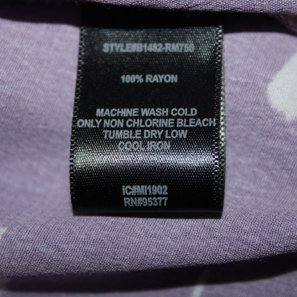 Sanctuary NEW $89 Hello Spring Sz L Purple White Yellow Ruffle 100% Rayon Top