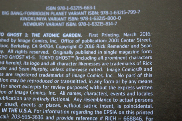 Tokyo Ghost 2016 The Atomic Garden Comic Book