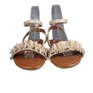 Nanette Lepore Sz 12 Girls Gold Champagne Man Made Materials Sandals