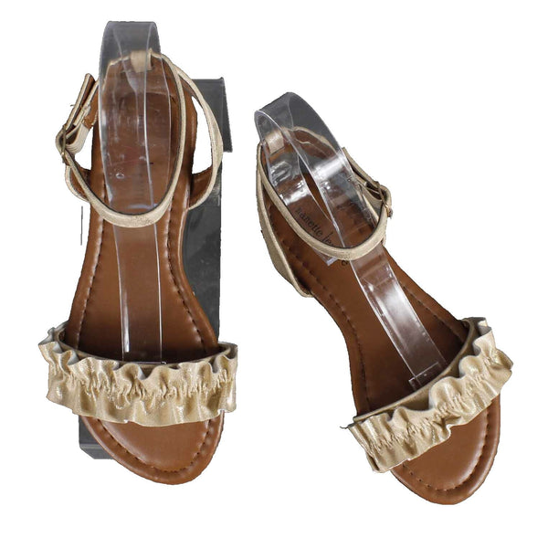 Nanette Lepore Sz 12 Girls Gold Champagne Man Made Materials Sandals
