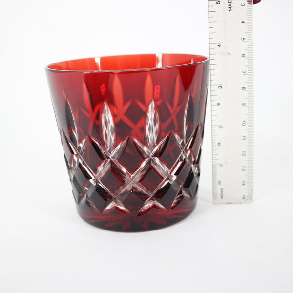 Arabella Ruby Red Crystal Cut Double Old Fashioned Glass