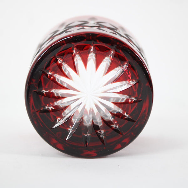 Arabella Ruby Red Crystal Cut Double Old Fashioned Glass