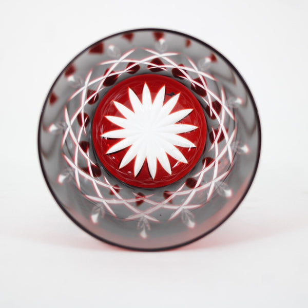 Arabella Ruby Red Crystal Cut Double Old Fashioned Glass