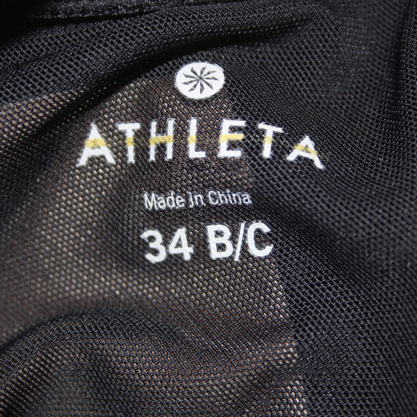 Athleta AW Top NEW $84 Slash Stripe Sz 34 B / C Black White Nylon Spandex AW Top