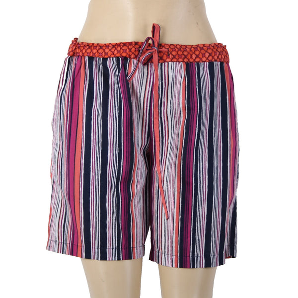 Sundance Shorts NEW Sz S x 8 Pink Multi Color Striped Drawstring 100% Cotton