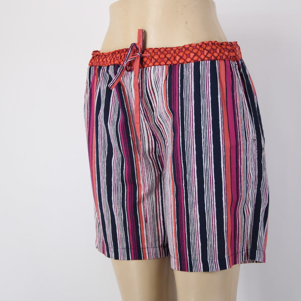 Sundance Shorts NEW Sz S x 8 Pink Multi Color Striped Drawstring 100% Cotton