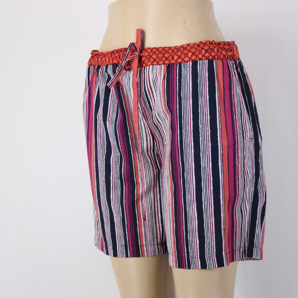 Sundance Shorts NEW Sz S x 8 Pink Multi Color Striped Drawstring 100% Cotton