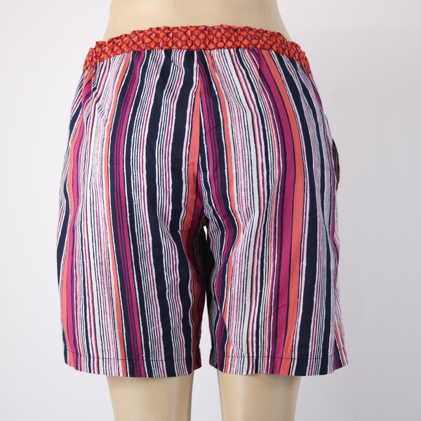 Sundance Shorts NEW Sz S x 8 Pink Multi Color Striped Drawstring 100% Cotton