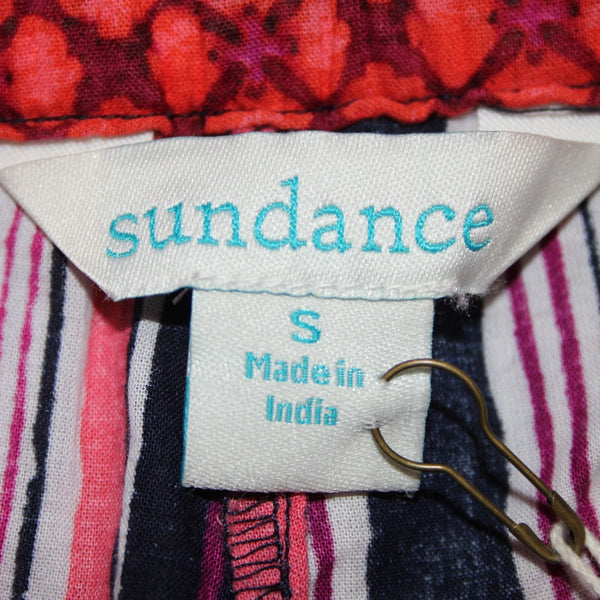 Sundance Shorts NEW Sz S x 8 Pink Multi Color Striped Drawstring 100% Cotton