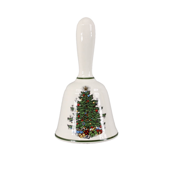 Spode Bell Multi Colored Holiday Christmas Tree 5.5" Handled Bell