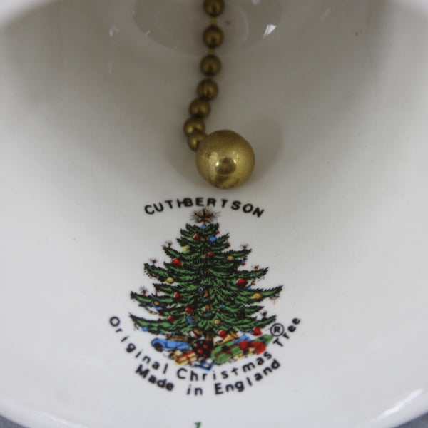 Spode Bell Multi Colored Holiday Christmas Tree 5.5" Handled Bell