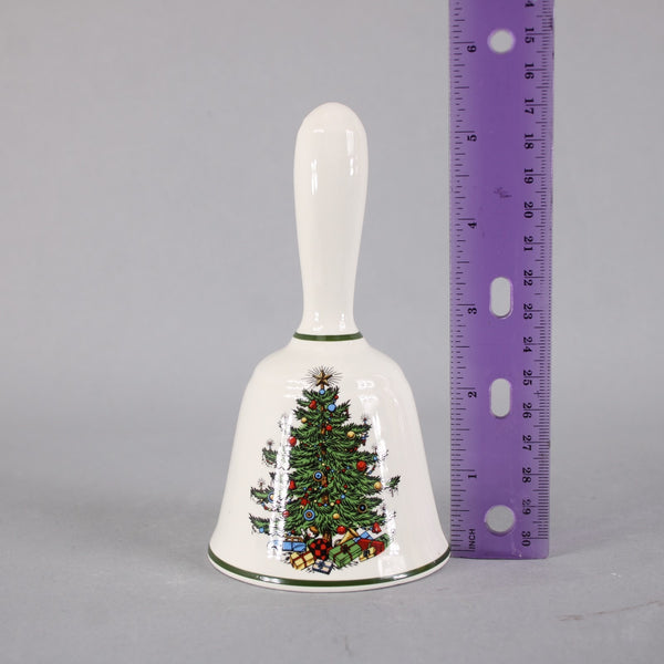 Spode Bell Multi Colored Holiday Christmas Tree 5.5" Handled Bell